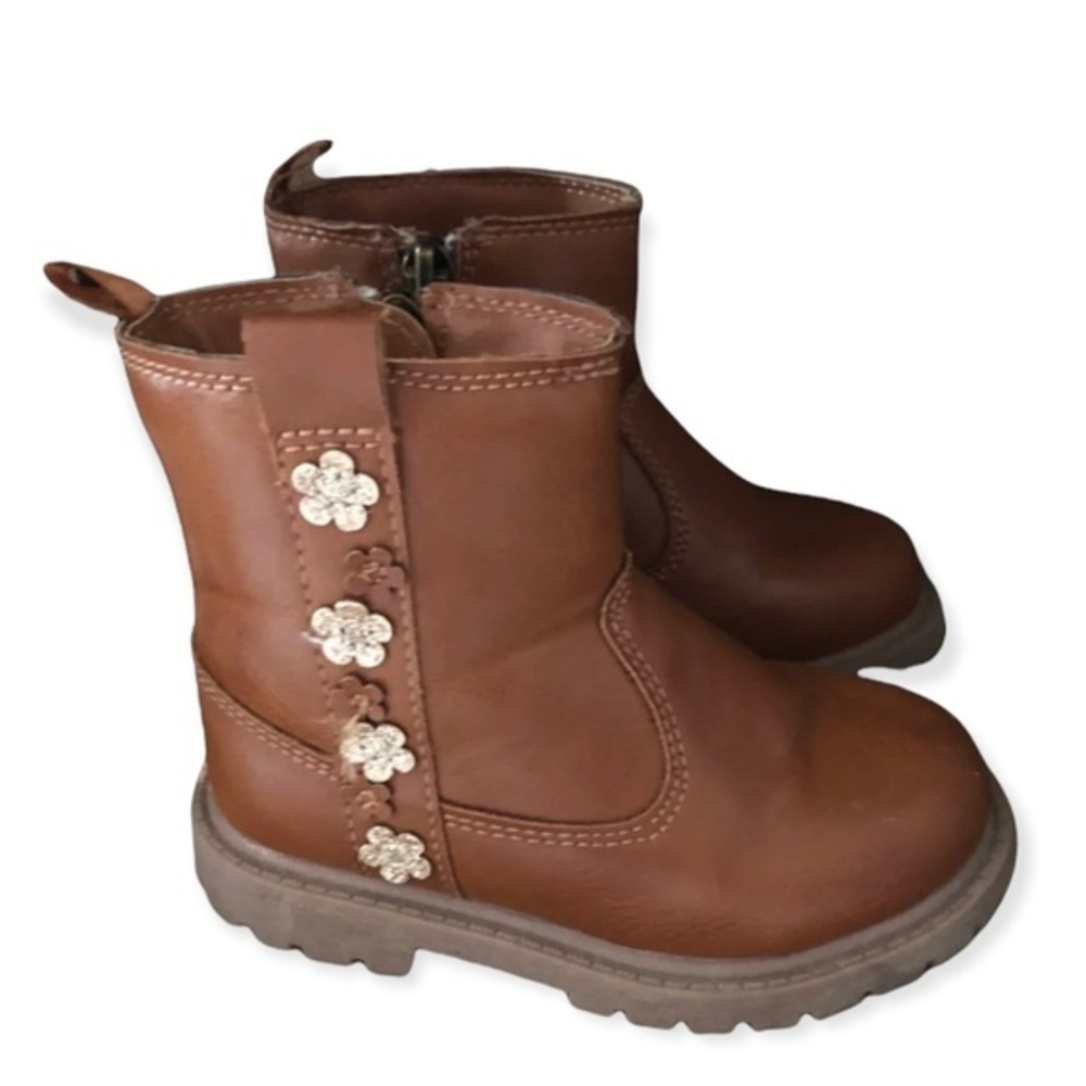 Carters Boots Girls Size 7 Brown Side Zip‎